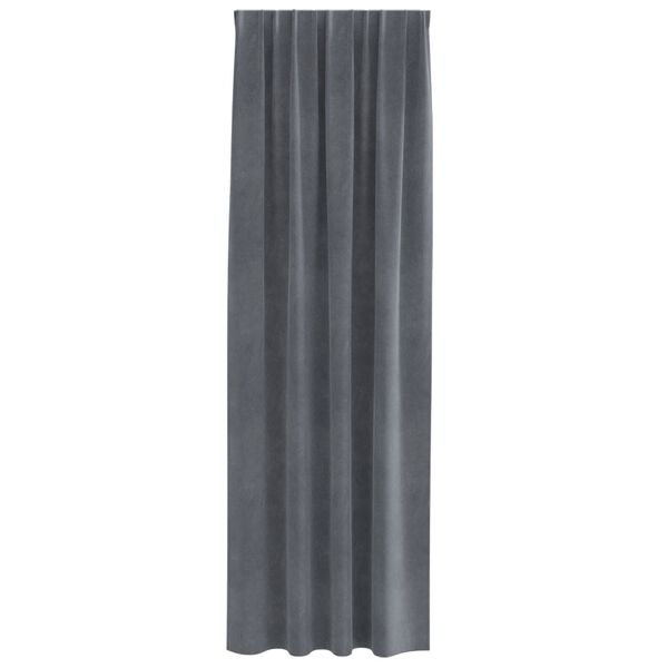 vidaXL Κουρτίνες με κουρτίνες 2 pcs Ανοιχτό γκρι 140 x 225 cm Βελούδο