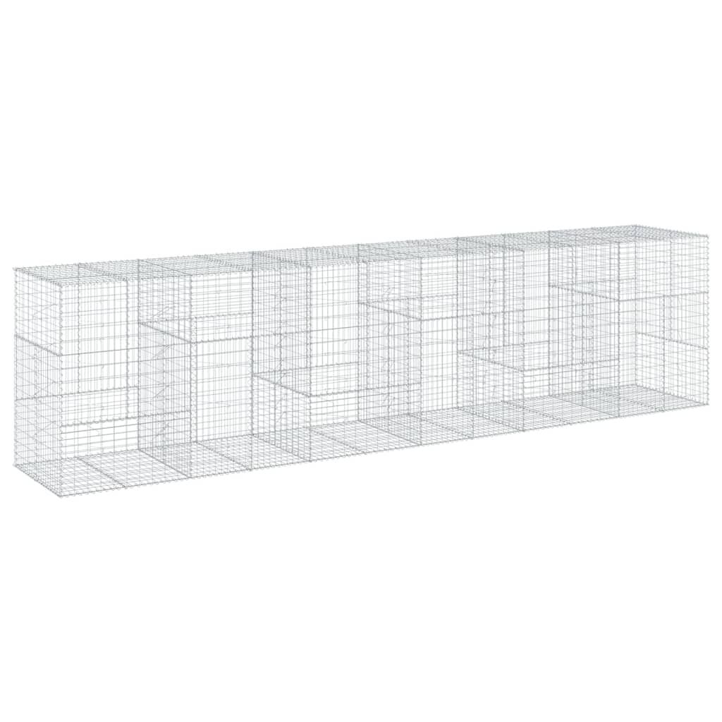 vidaXL Συρματοκιβώτιο με Κάλυμμα 600x100x150 εκ. Γαλβανισμένο Χάλυβα