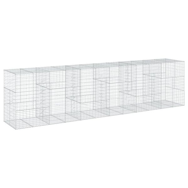 vidaXL Συρματοκιβώτιο με Κάλυμμα 600x100x150 εκ. Γαλβανισμένο Χάλυβα