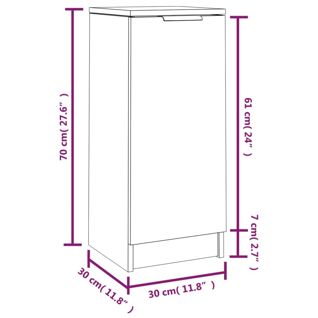 vidaXL Ντουλάπια 2 τεμ. Γκρι Sonoma 30x30x70 εκ. Επεξεργασμένο Ξύλο