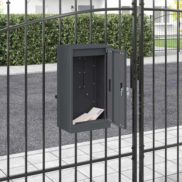 vidaXL γραμματοκιβώτιο Ανθρακί 30 x 23 x 55 εκ. Ατσάλι