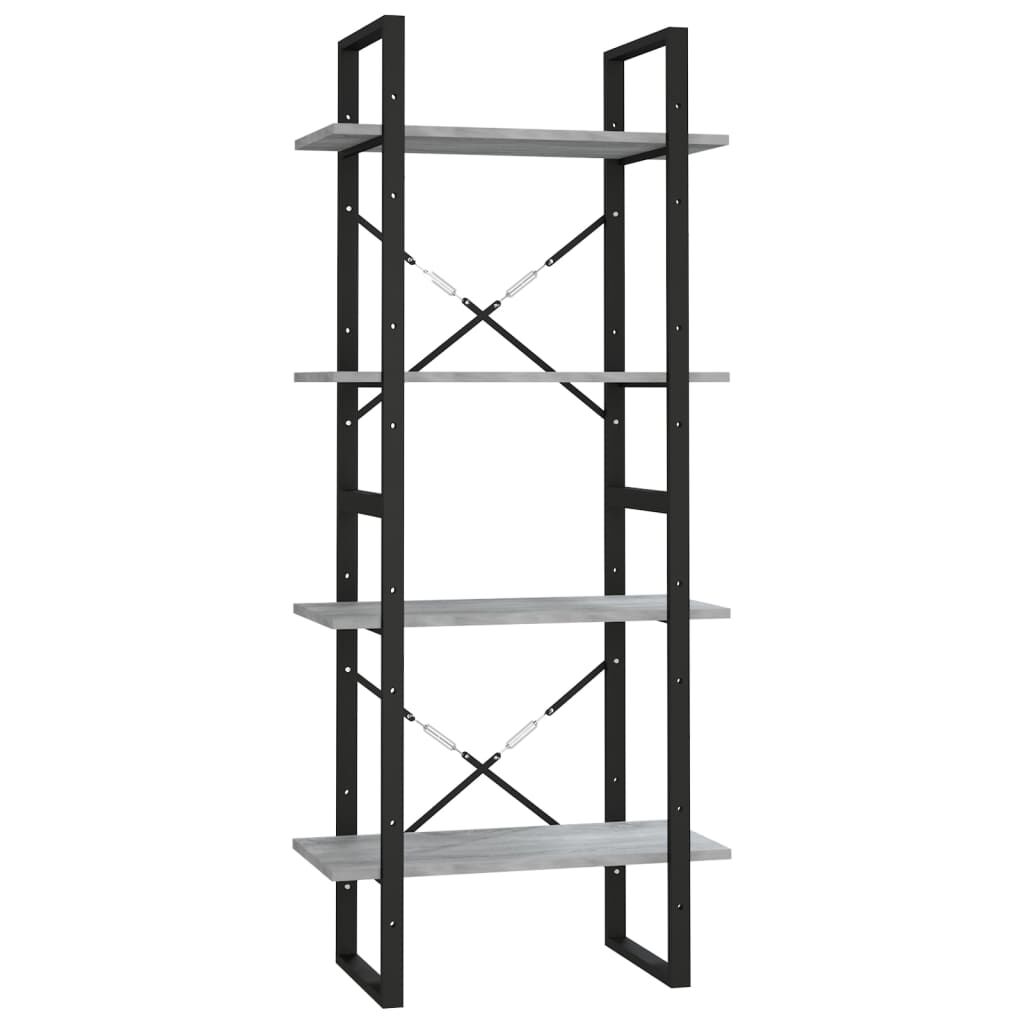 vidaXL Βιβλιοθήκη με 4 Ράφια Γκρι Sonoma 60x30x140 εκ. Επεξεργ. Ξύλο