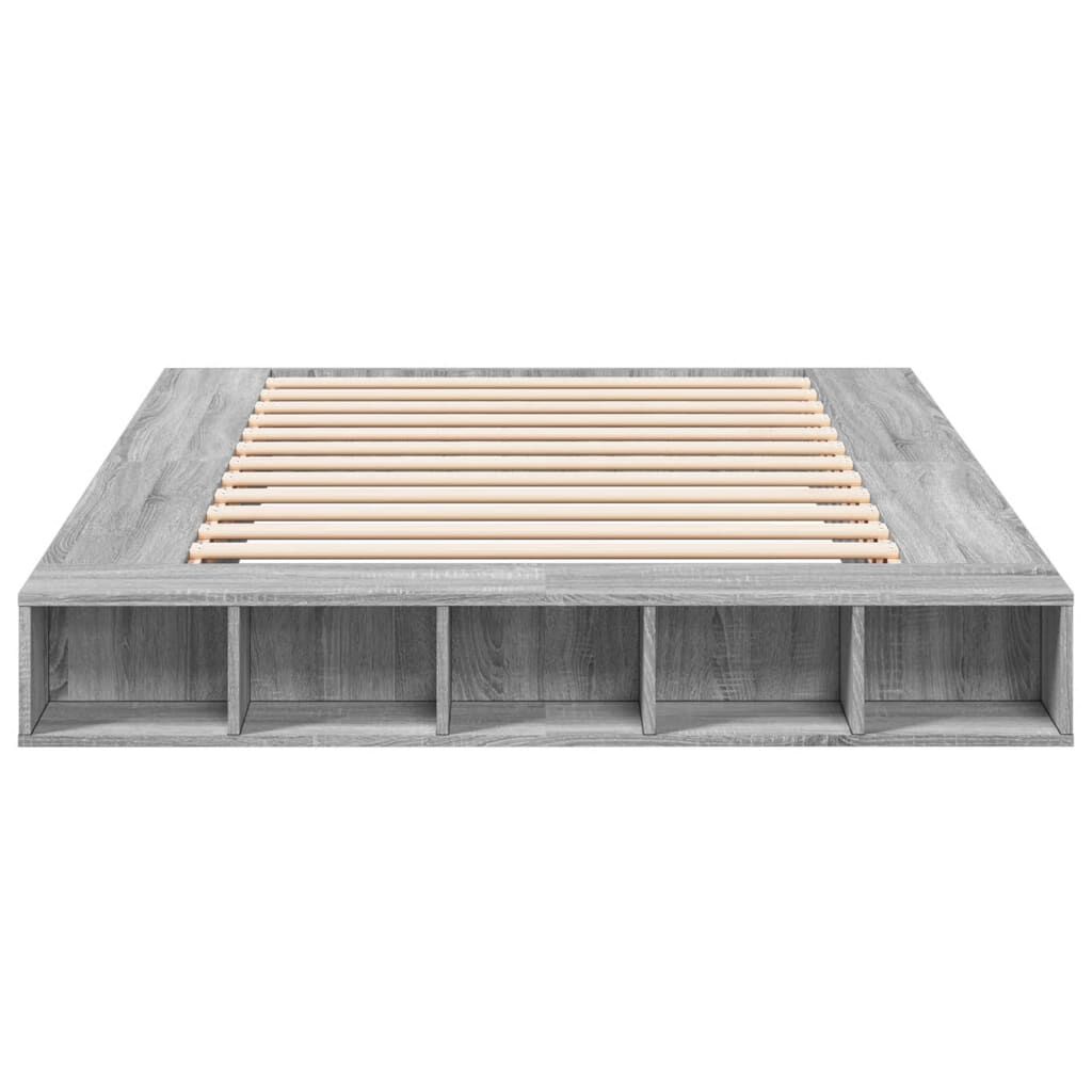 vidaXL Πλαίσιο Κρεβατιού Γκρι Sonoma 140x200 εκ. Επεξεργασμένο Ξύλο