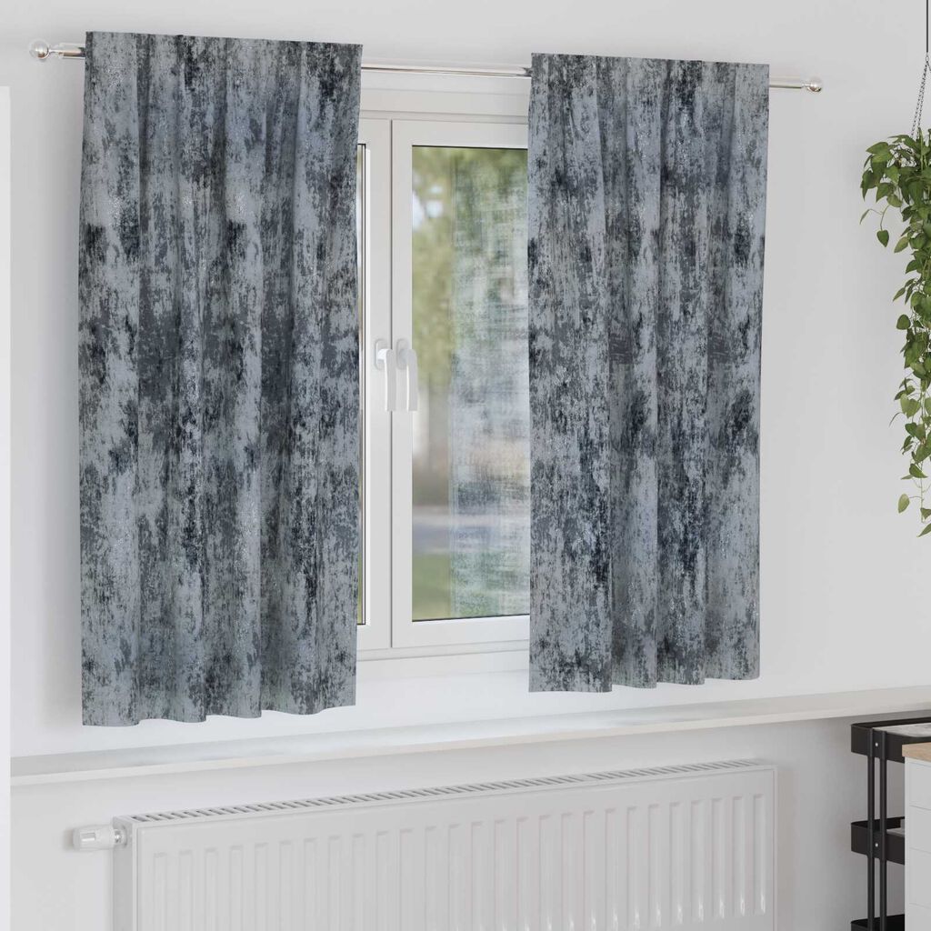 vidaXL Κουρτίνα με κουρτίνες 2 pcs Ασημί γκρι 175 x 140 εκ. Βελούδο