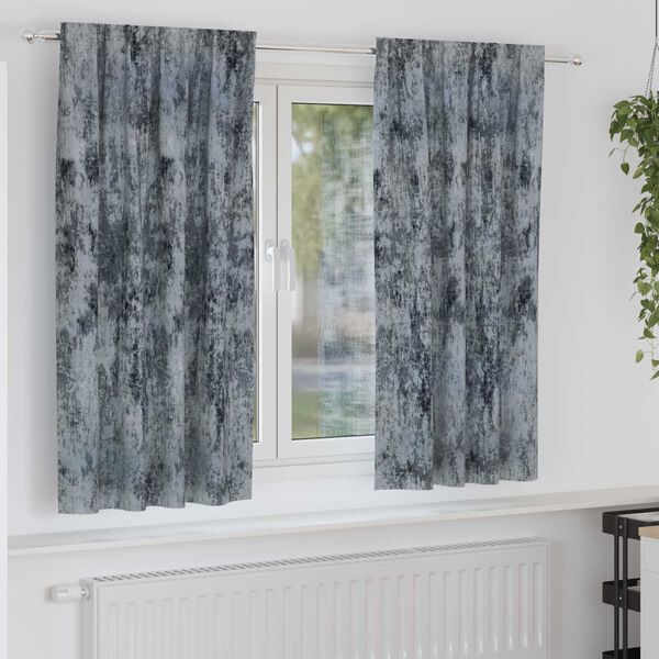 vidaXL Κουρτίνα με κουρτίνες 2 pcs Ασημί γκρι 175 x 140 εκ. Βελούδο