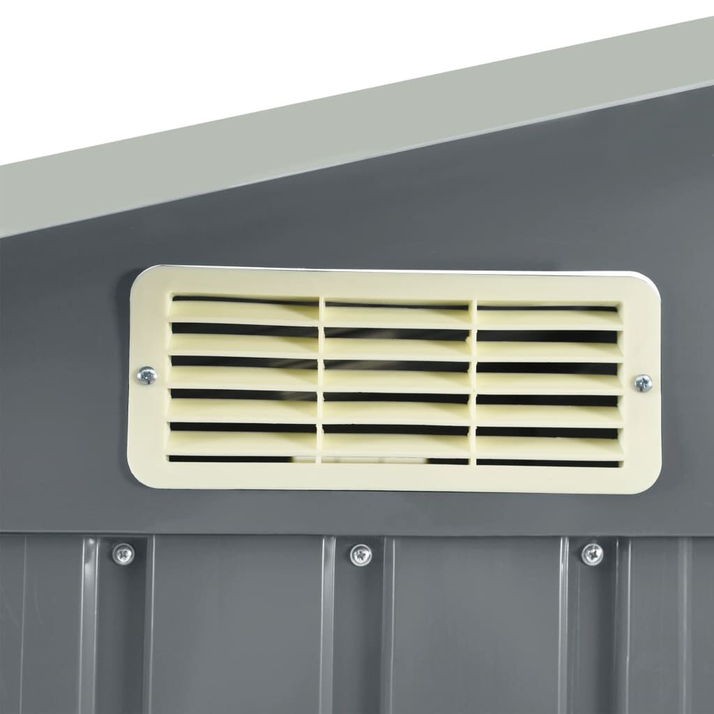 vidaXL Αποθήκη Κήπου με Ράφια Γκρι 205 x 130 x 183 εκ. Σιδερένια