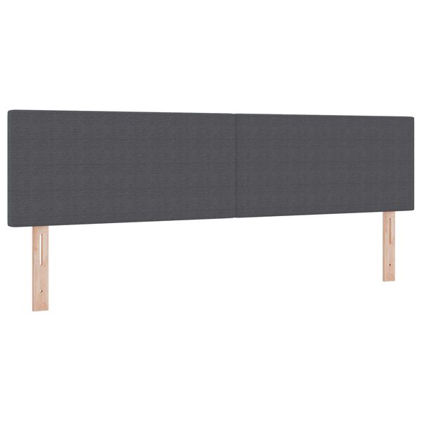 vidaXL Κρεβάτι Box Spring με Στρώμα & LED Σκοτεινό Γκρι Ύφασμα Κοτλέ