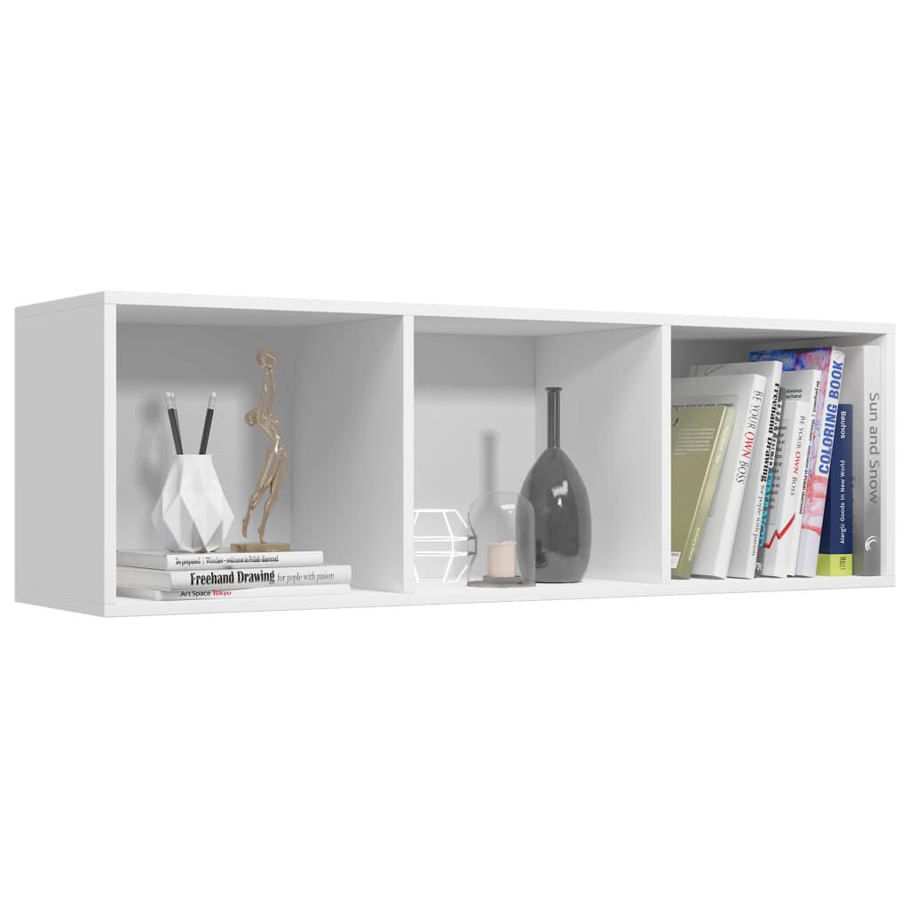vidaXL Βιβλιοθήκη/Έπιπλο Τηλεόρασης Λευκό 36x30x114 εκ. Επεξ. Ξύλο