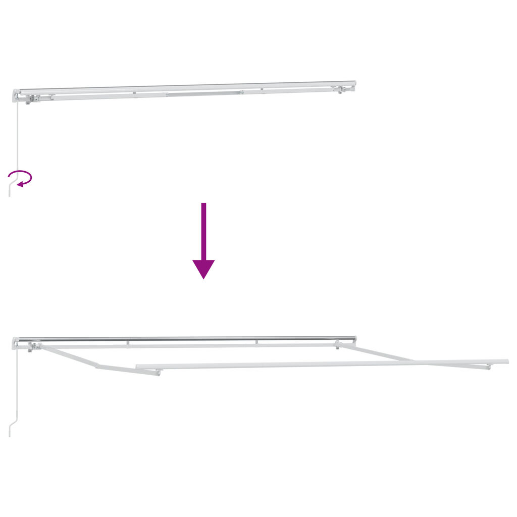 vidaXL Χειροκίνητη Ανασυρόμενη Τέντα Λευκή 450x300 cm