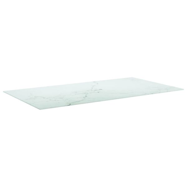 vidaXL Επιφάνεια Τραπεζιού Λευκή 120x65εκ 8χιλ Ψημ. Γυαλί Μαρμ. Σχέδιο