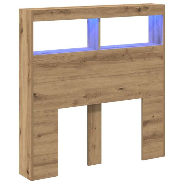vidaXL Κεφαλάρι με Αποθηκευτικό Χώρο & LED Artisan Δρυς 100x17x102 εκ.