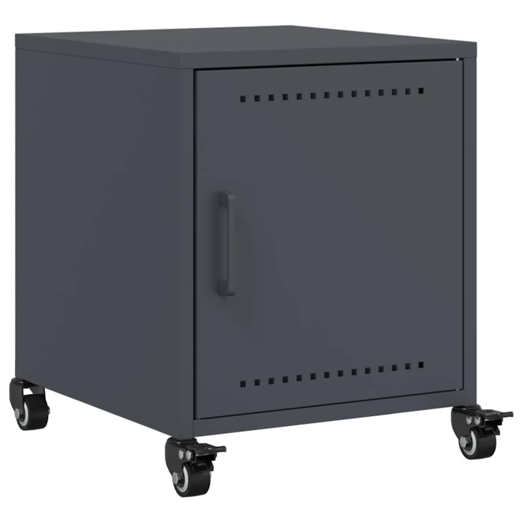 vidaXL Κομοδίνο Ανθρακί 36 x 39 x 43,5 εκ. από Χάλυβα