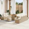vidaXL Σετ Καναπέ Κήπου με μαξιλάρι 8 pcs Μπεζ Πολυ ράταν