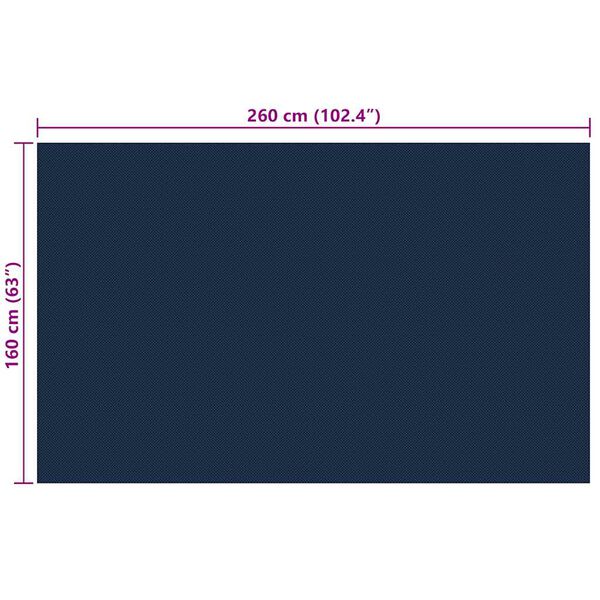 vidaXL Κάλυμμα Πισίνας Ηλιακό Μαύρο/Μπλε 260x160 εκ. από Πολυαιθυλένιο