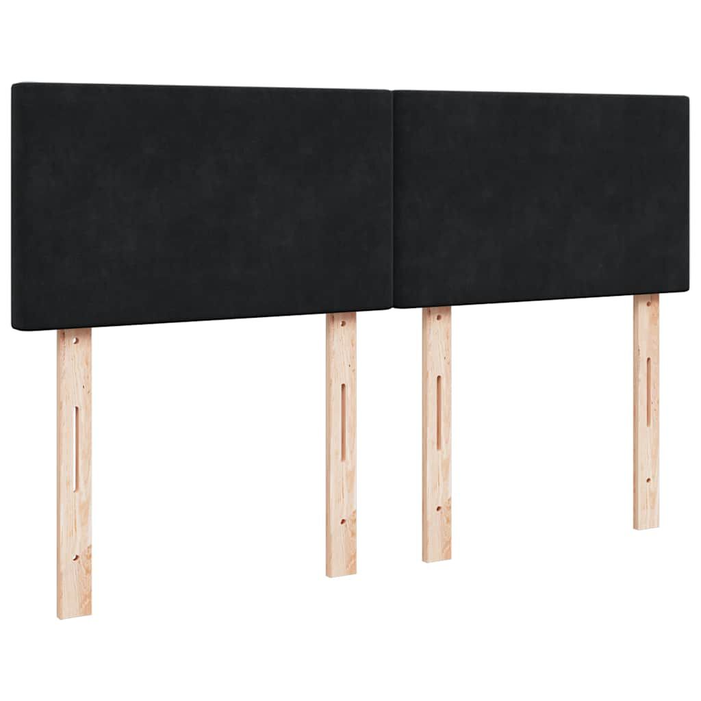 vidaXL Οθωμανικό κρεβάτι με στρώμα Μαύρο 140x190cm Βελούδο