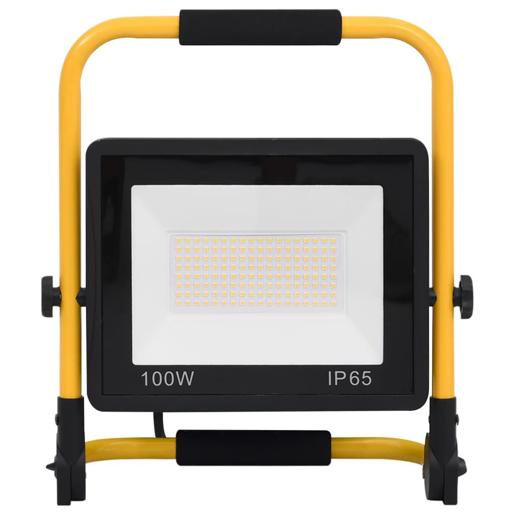 vidaXL Προβολέας LED με Λαβή Θερμό Λευκό 100 W