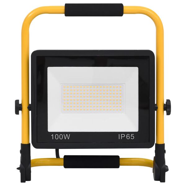 vidaXL Προβολέας LED με Λαβή Θερμό Λευκό 100 W