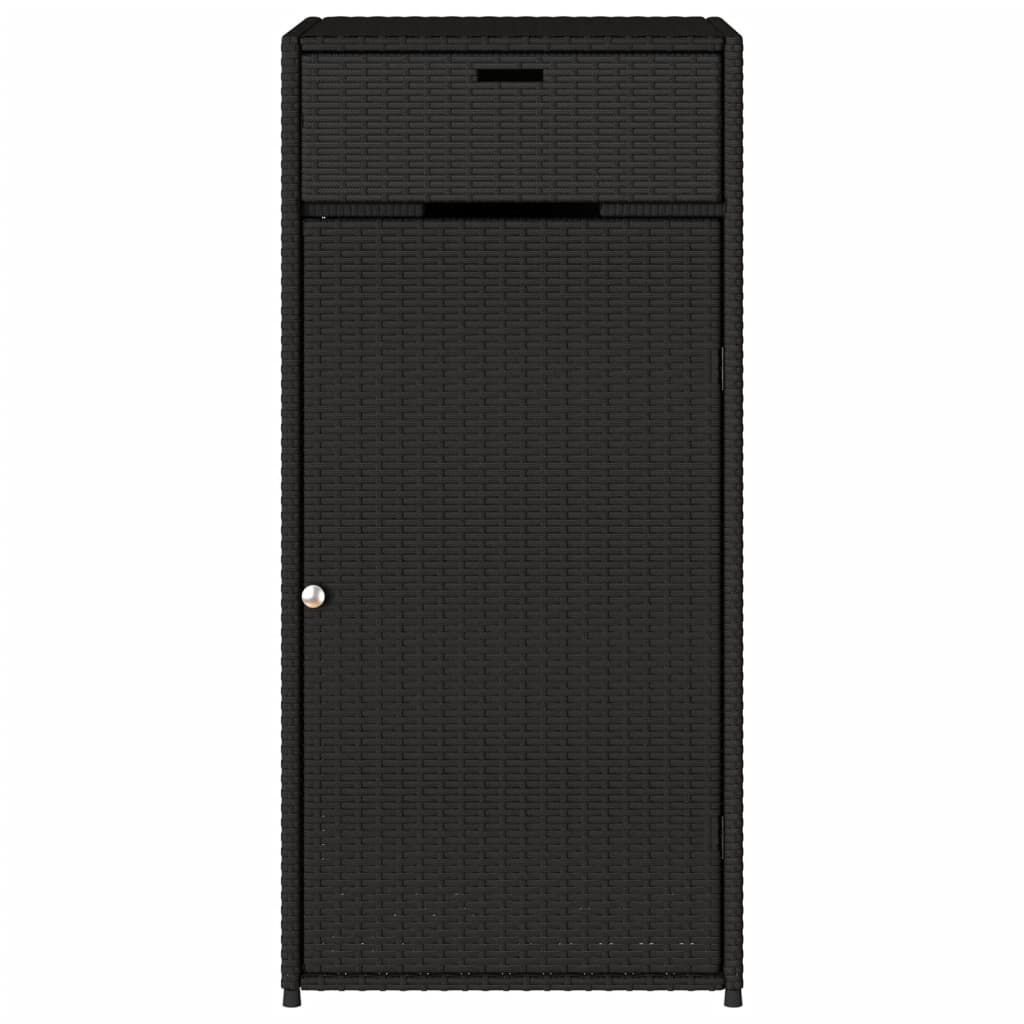 vidaXL Ντουλάπι Αποθήκευσης Κήπου Μαύρο 55x55x111 εκ. από Συνθ. Ρατάν