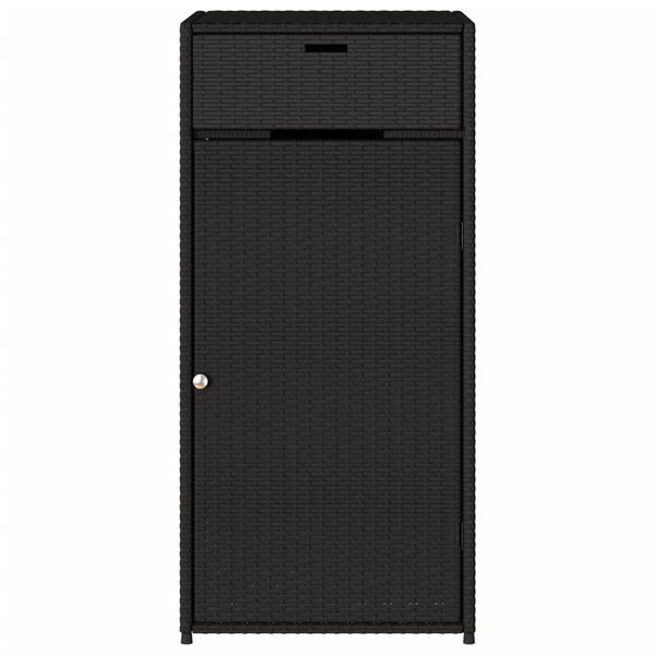 vidaXL Ντουλάπι Αποθήκευσης Κήπου Μαύρο 55x55x111 εκ. από Συνθ. Ρατάν