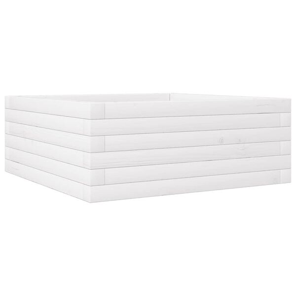 vidaXL Ζαρντινιέρα Λευκή 60x60x23 εκ. από Μασίφ Ξύλο Πεύκου