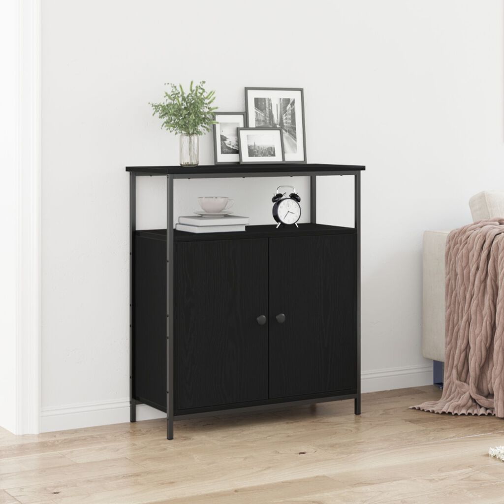 vidaXL Μπουφές Μαύρο Δρυς 70x30x80 εκ από Κατασκευασμένο Ξύλο