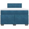 vidaXL Κρεβάτι Boxspring με Στρώμα Μπλε 120x200 εκ. Βελούδινο
