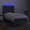 vidaXL &Kappa;&rho;&epsilon;&beta;ά&tau;&iota; Boxspring &mu;&epsilon; &Sigma;&tau;&rho;ώ&mu;&alpha; & LED &Sigma;&kappa;.&Gamma;&kappa;&rho;&iota; 90x200 &epsilon;&kappa;. &Upsilon;&phi;&alpha;&sigma;&mu;ά&tau;&iota;&nu;&omicron;