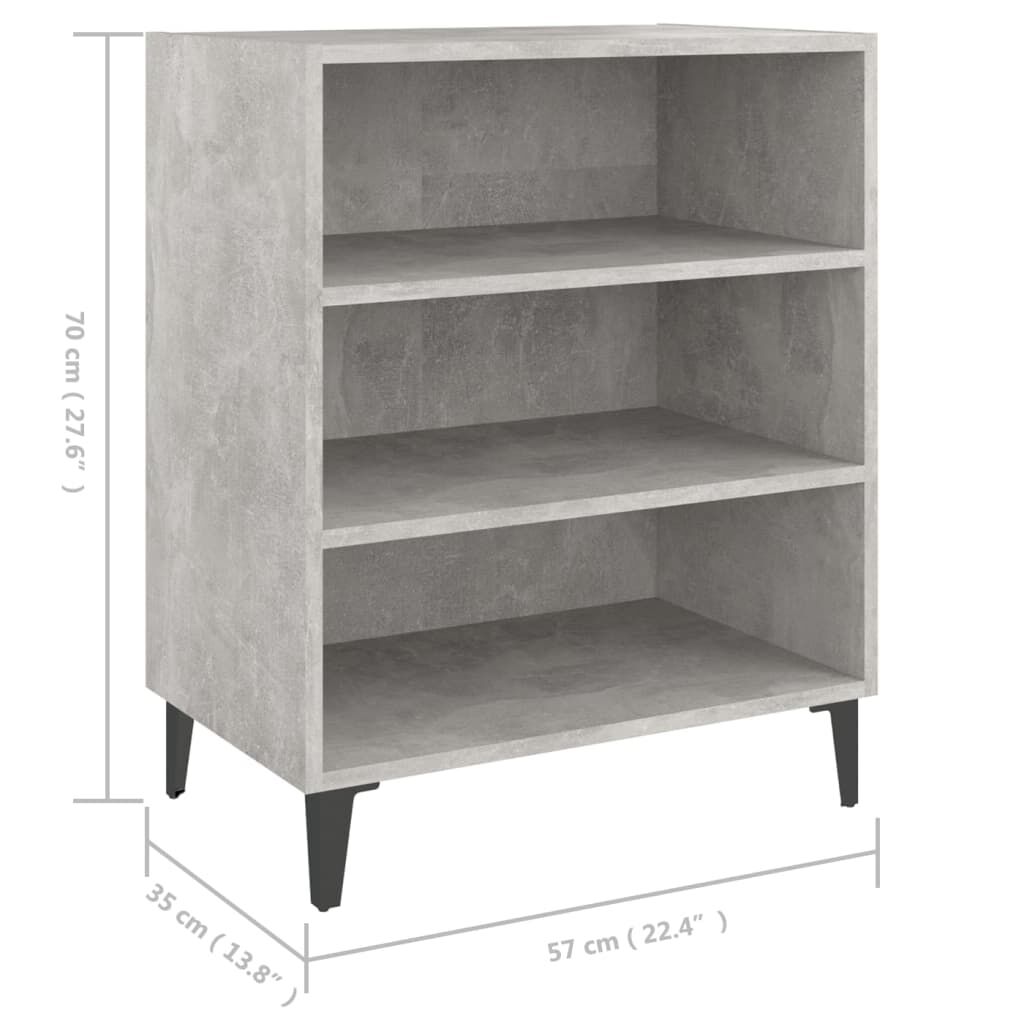 vidaXL Ντουλάπι Γκρι Σκυροδέματος 57x35x70 εκ. Επεξεργασμένο Ξύλο