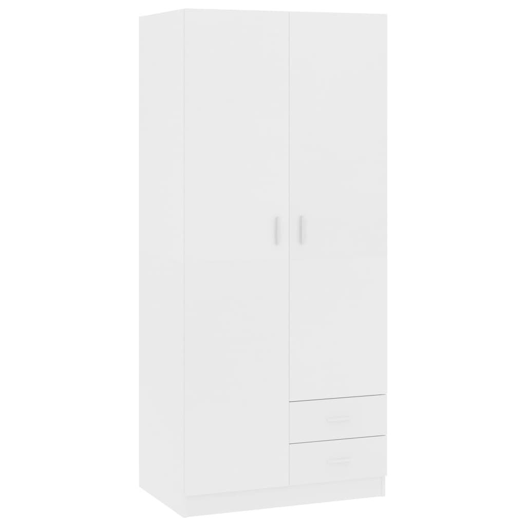 vidaXL Ντουλάπα Λευκή 80 x 52 x 180 εκ. από Επεξ. Ξύλο