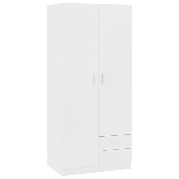 vidaXL Ντουλάπα Λευκή 80 x 52 x 180 εκ. από Επεξ. Ξύλο