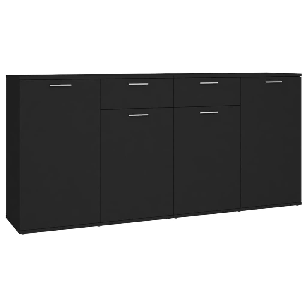 vidaXL Μπουφές Μαύρος 160 x 36 x 75 εκ. Επεξ. Ξύλο