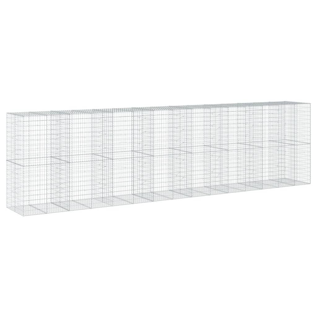 vidaXL Συρματοκιβώτιο με Κάλυμμα 750x100x200εκ από Γαλβανισμένο Χάλυβα