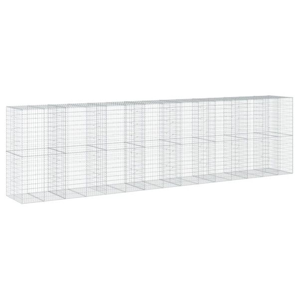 vidaXL Συρματοκιβώτιο με Κάλυμμα 750x100x200εκ από Γαλβανισμένο Χάλυβα