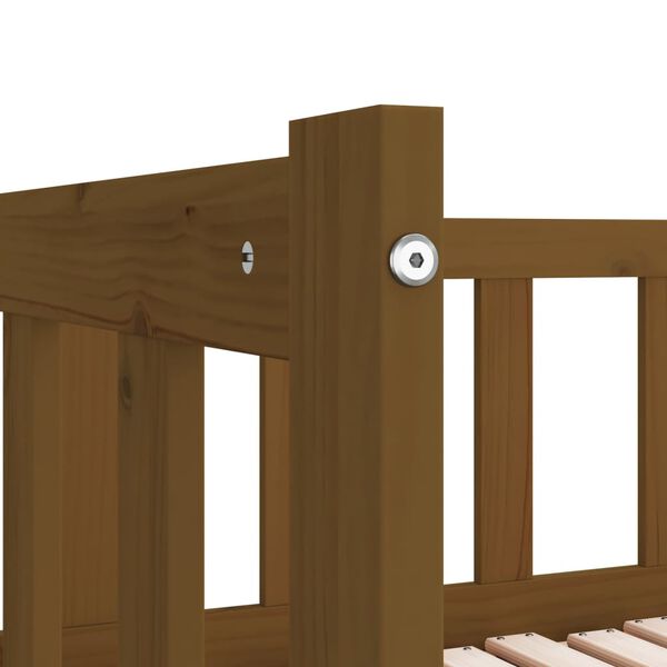 vidaXL Καναπές Κρεβάτι Καφέ Μελί 2 x (90 x 200) εκ. Μασίφ Ξύλο Πεύκου