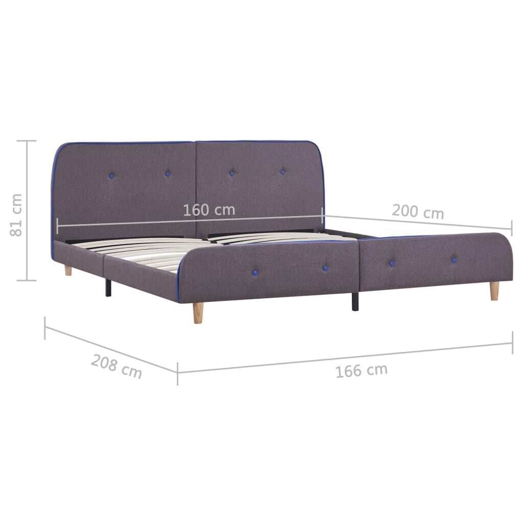 vidaXL Πλαίσιο Κρεβατιού Χρώμα Taupe 160 x 200 εκ. Υφασμάτινο