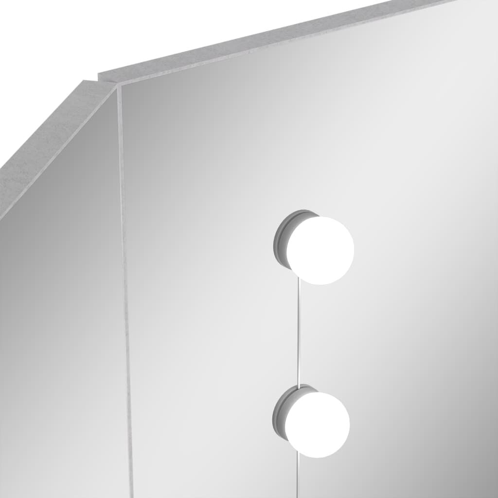 vidaXL Μπουντουάρ Γωνιακό με LED Γκρι Σκυροδ. 111 x 54 x 141,5 εκ.
