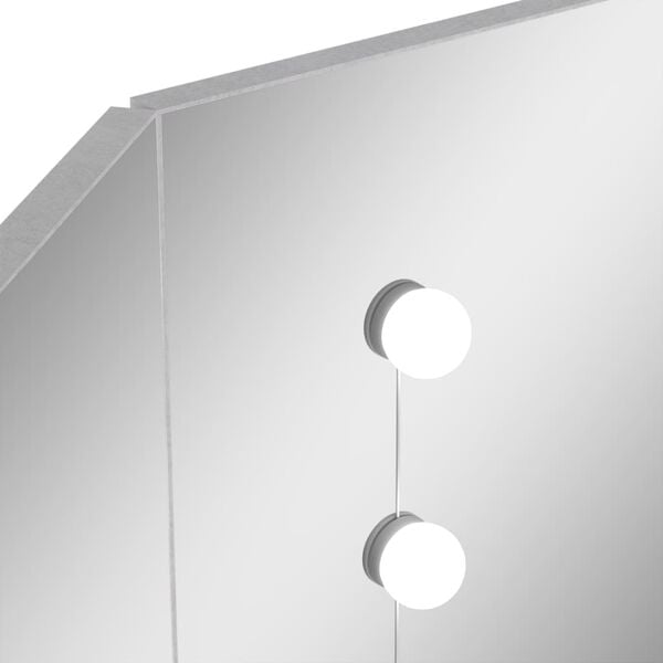 vidaXL Μπουντουάρ Γωνιακό με LED Γκρι Σκυροδ. 111 x 54 x 141,5 εκ.
