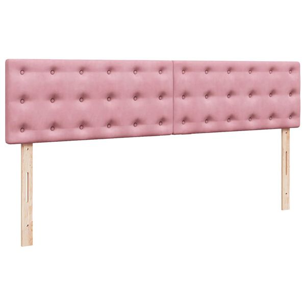 vidaXL Οθωμανικό κρεβάτι με στρώμα & LEDs Ροζ 180x200cm Velvet