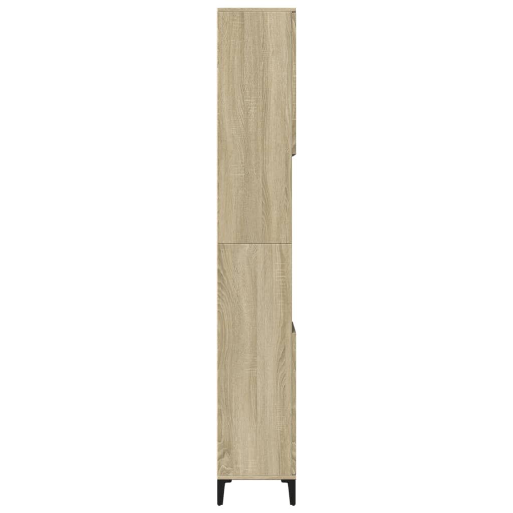 vidaXL Ντουλάπι Μπάνιου Sonoma Δρυς 30x30x190 εκ. Επεξεργασμένο Ξύλο