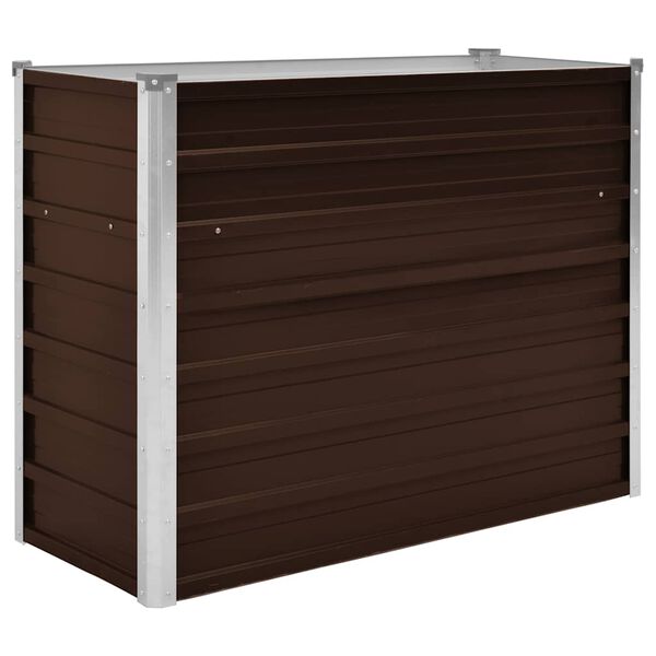 vidaXL Ζαρντινιέρα Υπερυψωμένη Καφέ 100x40x77 εκ. Γαλβανισμ. Χάλυβας