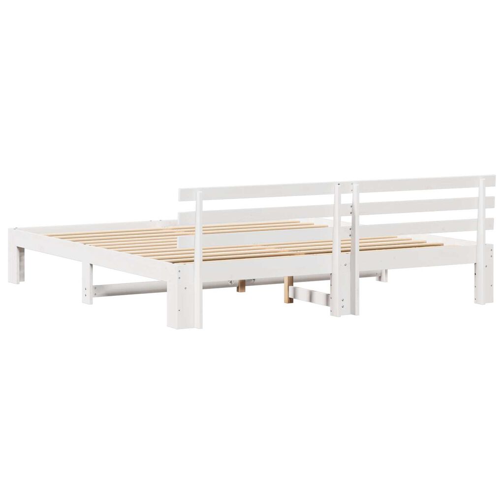 vidaXL Σκελετός Κρεβατιού Λευκό 200 x 200 cm Μασίφ ξύλο πεύκου
