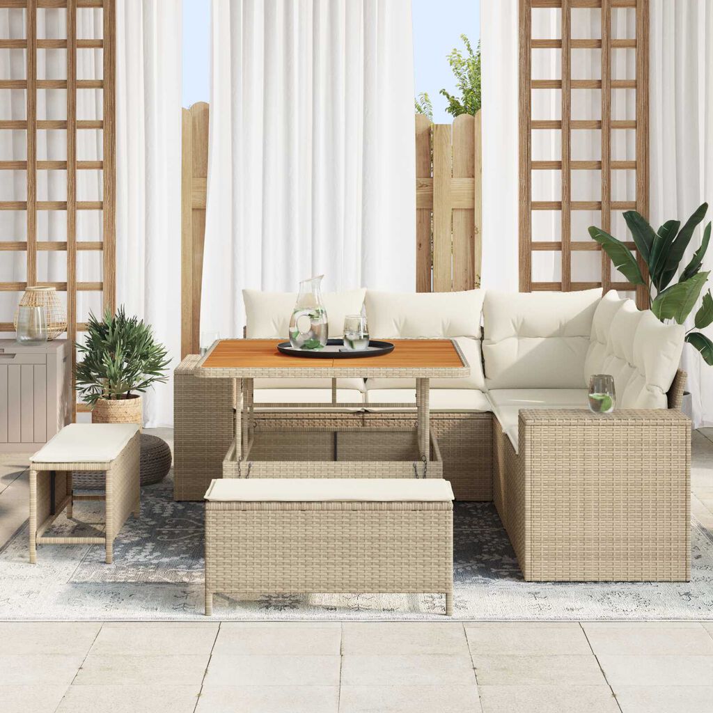 vidaXL Σετ Καναπέ Κήπου 8 pcs Μπεζ και Κρέμα 100 x 100 x 71 cm