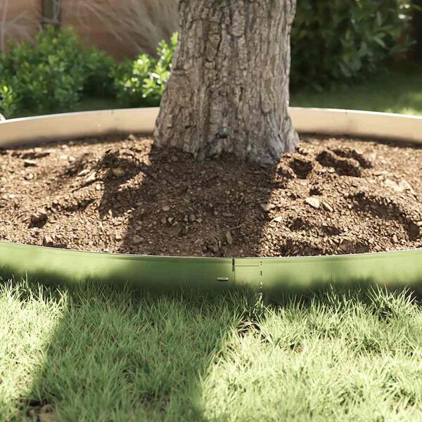 vidaxl Περίγραμμα γκαζόν 10 pcs Γκρι 14 x 100 εκ. Ατσάλι