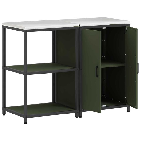 vidaXL Σετ Αποθήκευσης Κουζίνας 2 pcs Ελιά Πράσινη 120 x 50 x 92 εκ.