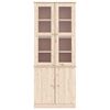 vidaXL Βιτρίνα Γυάλινη ALTA 77 x 35 x 186,5 εκ. από Μασίφ Ξύλο Πεύκου