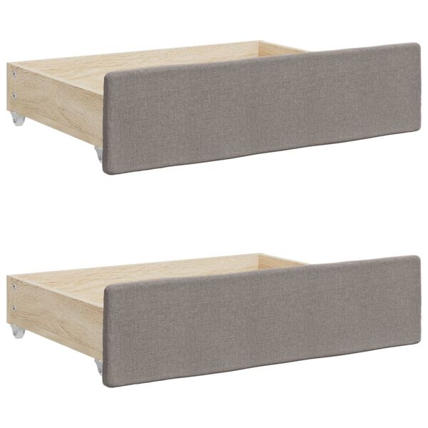 vidaXL Καναπές Κρεβάτι Συρόμενος Taupe 100x200εκ. Υφασμάτινος Συρτάρια