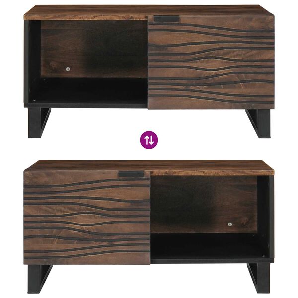 vidaXL Τραπεζάκι σαλονιού 80 x 50 x 40 cm - Μασίφ ξύλο μάνγκο & Κατασκευασμένο ξύλο