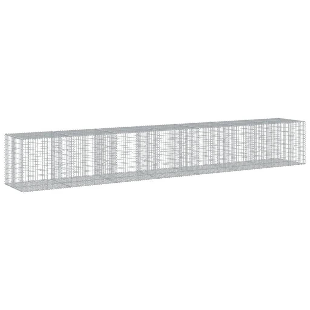 vidaXL Συρματοκιβώτιο με Κάλυμμα 700x100x100εκ από Γαλβανισμένο Χάλυβα