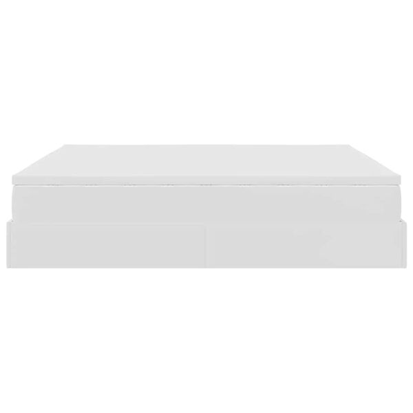 vidaXL Οθωμανικό κρεβάτι με στρώμα Λευκό 160x200cm Faux Leather