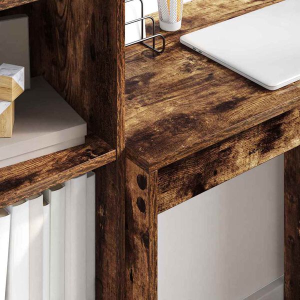 vidaXL Γραφείο με συρτάρι 2 pcs Καπνιστό Δρύς